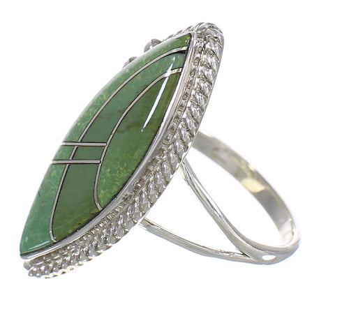 Genuine Sterling Silver Turquoise Southwestern Ring Size 6-1/2 YX85646